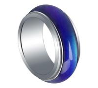 ifundom Bague D’Humeur Thermochromique 8 MM pour Homme Anneau en Acier Inoxydable à Changement de Couleur Selon Température Bague D’Humeur Femme Accessoire Mode Unisexe Taille 21Mm