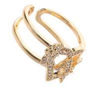 ifundom Bagues Initiales Empilables Ouvertes pour Femmes et Adolescentes, Anneau Alphabet Réglable Motif Floral Ajouré, Bague Lettre A en Alliage Solide, Bijou Polyvalent pour Présent