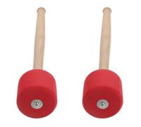 ifundom Baguettes de Batterie 2pcs Tête en Mousse Solide et Manche en Bois Antidérapant, pour Tambour, Pratique et Enseignement des Batteurs Débutants et Intermédiaires