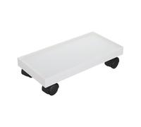 ifundom Base à roulettes pour Pot de Fleur Rectangulaire, ABS PP Blanc | Roues Multidirectionnelles 360°, Déplacement Fluide, Gain de Place sous Meuble, Usage Intérieur Extérieur