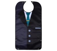 ifundom Bavoir Homme Grand Format en Polyester Résistant Bouton-pression, Bavoir Long Imperméable pour Adultes Seniors, Protection Repas et Vêtements, Aide Alimentaire pour Personnes