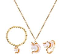 ifundom Bijoux Licorne Collier à Motif Cartoon et Bracelet Extensible pour Femme Pique-Niques Estival et Réunion