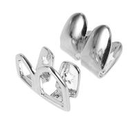ifundom Bijoux pour prothèses dentaires hip-hop en cuivre, fausses couronnes dentaires à double cavité, accessoires pour soirées et performances, 1 paire