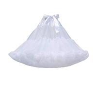 ifundom Blanc Jupon Tutu Jupe Hoopless Dentelle Robe Layered Robe Jupon 45X50CM pour Femmes Filles Mariée Lolita Cosplay Fournitures