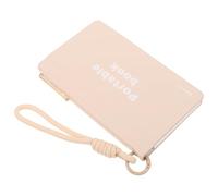 ifundom Bloc-notes de Poche Beige Format Portefeuille avec Couverture Rigide en Pu Résistant, Bloc-notes Carré Pratique avec Porte-stylo Intégré, Fournitures de Bureau Portables pour
