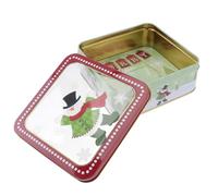 ifundom Boîte à Bonbons Carrée Transparente en Fer-blanc, Décorations de Noël, Boîte de Rangement Festive pour Friandises et Biscuits, Emballage Présent Résistant pour Fêtes et Occasions