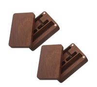 ifundom Boîte à Boutons de Manchette Magnétique en Bois de Noyer Étui Rectangulaire 2 Pièces pour Rangement D’Accessoires Hommes Organisateur Compact pour Voyages et Présents Boîte