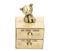 ifundom Boîte à Dents De Lait Pour Bébé Organiseur De Rangement Tiroir En Alliage De Zinc Bleu-vert Compact Pour Garçon Et Filles Garçons Filles Présent Naissance Anniversaire