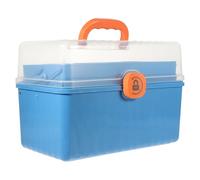 ifundom Boîte à Remède Grosse Capacité Bleu en PP Portable pour Famille | Rangement Multi-usage, Format Voyage, Organisation des Petits Objets Style Aléatoire