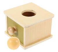 ifundom Boîte de Permanence D'objet en Bois avec Boule Ronde - Cognitif et Sensoriel pour Bébé - Coffret Éducatif pour Éveil et Développement Manuel des Tout-Petits