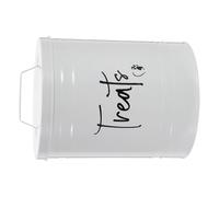 ifundom Boîte de Rangement Hermétique en Métal Blanc pour Friandises et Croquettes de Chien Grand Récipient Sécurisé L’Humidité Cuisine Stockage des Snacks pour Animaux