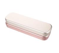 ifundom Boîte de Rangement pour Stylos en Métal 2 Pièces Trousse Rectangulaire Petite Taille Couleurs Argenté et Violet Organiseur Portable pour Usage Quotidien École et Bureau