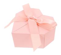 ifundom Boîte Présent Cœur à Couvercle Boîte d'Emballage Vide Rose Clair Coffret Présent Saint-Valentin et Mariage Romantique avec Ruban Garçons d'Honneur