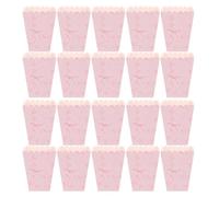 ifundom Boîtes à Popcorn Robustes Nœud Rose et Blanc, 20 Pièces, Conteneurs en Papier pour Fête Cinéma et Anniversaire, Emballage Friandises et Bonbons