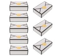 ifundom Boîtes Présents Vintage 16 Pcs en Papier Résistant Motif Rose Européenne Petite Boîte à Bonbons D’Enveloppe Blanche Bord Noir pour Mariage et Fêtes