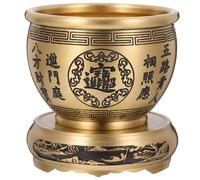 ifundom Bol de Richesse en Laiton Traditionnel Chinois avec Socle Stable, Décoration Vintage Élégante pour Bureau et Maison, Bassin Multifonctionnel de Prospérité Feng Shui