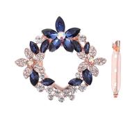 ifundom Boucle D'écharpe Vintage Porte-écharpe En Alliage Bleu Profond Broche Poitrine Femme Accessoire Mode Pour Foulard Châle Élégance Créative