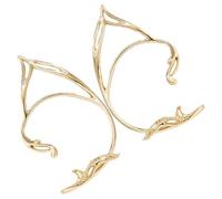 ifundom Boucles D’Oreilles Manchettes Géométriques Ajourées pour Femmes Alliage Doré Léger sans Perçage Paire Élégante de Bijoux Féeriques Enveloppants Accessoires pour Soirées et