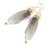 ifundom Boucles d’Oreilles Pendantes en Argent 925 Ailes Dégradées Noir et Or Légères et Élégantes Bijou Féminin pour Occasions et Usage Quotidien