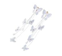 ifundom Boucles D’Oreilles Pendantes Longues Non Perçantes Clips D’Oreilles en Tulle Goutte Délicate Transparente Bijoux Femme Légère pour Usage Quotidien
