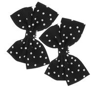 ifundom Boucles de Chaussures Mariage à Pois Clips Décoratifs pour Escarpins Nœud en Tissu Noir à Petits Points 1 Paire D’Accessoires pour Chaussures de Mariée pour Soirée et Fête