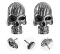 ifundom Boucles D'oreilles Clous Tête de Crâne, Ornement D'oreille Punk Hip-hop en Acier Titane Argenté, Résistant Corrosion, pour Homme, Style Halloween,
