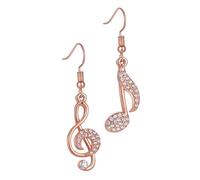 ifundom Boucles D'oreilles Note de Musique en Alliage Or Rose, Créatives et Décoratives, Femmes, Soirée et Usage Quotidien, Gouttes Légères, Taille Moyenne