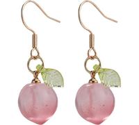 ifundom Boucles d'Oreilles Pendantes Pêche pour Femmes et Adolescentes Légères Couleur Rose Délicate 1 Paire Bijoux Fantaisie Fruités Jolies Boucles d'Oreilles Crochet Pêche pour