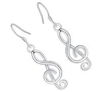 ifundom Boucles d'Oreilles Puces Notes de Musique pour Femmes 1 Paire en Métal Blanc Légères Bijoux Minimalistes Adaptés à Toutes Occasions Style Élégant et Moderne