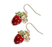 ifundom Boucles Oreilles Fraise Pendantes pour Femmes et Adolescentes Bijoux Mode Accessoires Élégants pour Fêtes et Occasions Spéciales