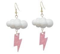 ifundom Boucles Oreilles Goutte Nuage et Éclair Acrylique Légères Bijoux Pendants Créatifs pour Femmes et Filles Style Météorologique