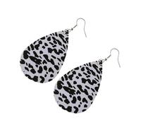 ifundom Boucles Oreilles Léopard Cuir Légères Forme Goutte pour Femme Motif Vache Imprimé Durables et Confortables Toute Saison
