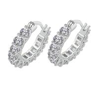 ifundom Boucles Oreilles Zircon Petites Boucles Minimalistes pour Femmes Élégantes Bijoux U-forme Scintillants Cadeau Fille Charme Discret et Sophistiqué