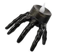ifundom Bougie Électronique sans Flamme à Piles de Main de Squelette Lumière D’Ambiance Halloween Décorative Bougies Chauffe-Plat LED pour Fête et Décoration Intérieure