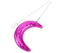 ifundom Boule Disco Lune Suspendue Violet avec Miroir Facetté Décoration de Fête Disco Rétro Accessoire Lumineux pour Mariage Anniversaire et Scène Boule à Facettes Diffuseur de Lumière