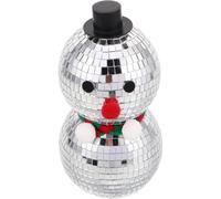 ifundom Boules Disco Bonhomme de Neige de Noël, Figurine Argentée | Verre et Écume, Éclat Réfléchissant, Décor de Table pour Hiver et Fêtes, Édition de Noël