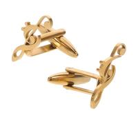 ifundom Boutons de Manchette Minimalistes en Acier Inoxydable Symbole Musical Doré, Style Classique et Polyvalent, pour Concerts D'orchestre et Tenue Professionnelle