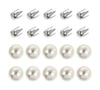 ifundom Boutons Rivets Nacrés à Motif Perle pour Accessoires et Coiffures, Alliage Résistant la Corrosion, Couleur Beige, 150 Sets pour Travaux Manuels DIY