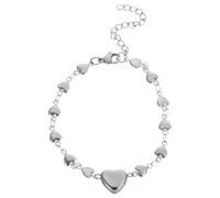 ifundom Bracelet Cœur Ajustable en Acier Inoxydable Blanc Chaîne à Maillons Cœur pour Femme Bijou Fantaisie Résistant Quotidien et Fête Accessoire Élégant et Symbolique