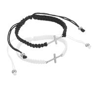 ifundom Bracelet D'amitié Tissé la Main Breloque Croix, Bracelet Croisé Réglable pour Femmes et Adolescentes, Présent pour Fête Entre Amis, Accessoire de Mode Délicat et Personnalisable