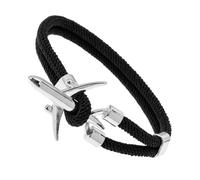 ifundom Bracelet Homme Avion Simple Corde Noire Double Décoratif Accessoire Stylé pour Poignet Masculin Cadeau pour Anniversaire et Fête des Pères