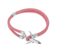 ifundom Bracelet Homme Créatif Motif Avion en Alliage et Polyester Corde Rose Double Trou Chaîne de Poignet Élégante et Chic Accessoire Décoratif pour Usage Quotidien et Fêtes