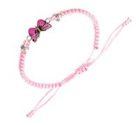 ifundom Bracelet Tissé Ajustable pour Fille, Bracelet Papillonné Rose en Fil Artisanal, Accessoire Mode Féminin pour Présent Saint-valentin, Amitié et Tenue Quotidienne