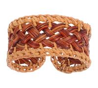 ifundom Bracelet Tissé en Rotin Naturel pour Femme Jonc Ajustable Épais Style Ethnique Rétro Bijou D’Été Bohème Léger et Fait Main Accessoire pour Poignet Unique