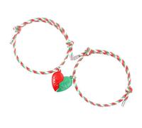 ifundom Bracelets de Couple Assortis en Alliage et Corde Tressée Design Cœur Doux Peau Solide pour Amoureux et Amis Présent pour Saint-Valentin et Usage Quotidien