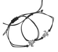 ifundom Bracelets de Couple Tortue Réglables Tressés en Corde Résistante Bracelet de Poignet pour Petit Ami et Petite Amie Bijoux de Relation Unisexe Présent Saint-Valentin et