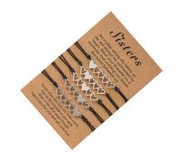 ifundom Bracelets Tissés Cœur Inox Réglables pour Femmes, Lot de 5 Pièces, Acier Inoxydable, Présent Amitié et Couple, Usage Quotidien et Occasions Spéciales, Taille Ajustable