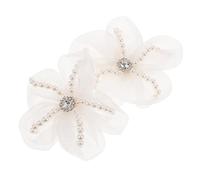 ifundom Breloques à Fleurs Amovibles pour Chaussures - Paire de Petites Fleurs Blanches à 5 Pétales Accessoires Décoratifs Polyvalents pour Talons Hauts Sandales et Ballerines Mariage