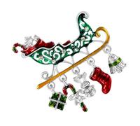 ifundom Broche Alliage Épingle de Noël Broche Traîneau Décoration Épingle de Poitrine Insigne