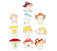 ifundom Broche Champignon Colorée En Alliage Émaillé 10 Pièces, Broches Dessin Animé Pour Femmes, Badge Revers Fantaisie, Accessoires Mode Pour Vêtements Et Paquet